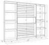 Skraut Home | Bücherregal Bibliothek | Bookshelf, Bookcase | 230 x 186 x 25 cm | Wohnzimmer, Esszimmer, Büro | Aufbewahrungsregal | Moderner Stil | Eiche Schwarz Bild 3