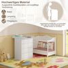 WOLTU Wickelkommode mit abnehmbarer Wickelauflage, Wickeltisch Baby, Wickelregal, Kommode mit 4 Schubladen, Höhe 110 cm, Weiß + Hochglanz Weiß Bild 4