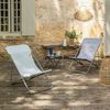 Lafuma Liegestuhl MAXI TRANSAT Gartenliege Sonnenliege Relaxliege hellblau Bild 2