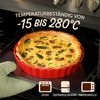 Praknu Auflaufform Keramik-Tarteform 28cm 1 St. Antihaft hoher Rand, Ofen 280°C, Farben, Porzellan - Keramik, (1-St), Mit Antihaftbeschichtung - Einfach zu Reinigen - Plastikfrei Verpackt Bild 4