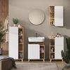 Badschrank Karen Sonoma/Weiß 50 x 75 cm mit Tür und offenen Fächern Vicco Bild 4