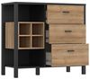 Möbel-Eins HAVANO Kommode, Material Dekorspanplatte, Riviera Eichefarbig/ schwarz Bild 4