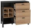 Möbel-Eins HAVANO Kommode, Material Dekorspanplatte, Riviera Eichefarbig/ schwarz Bild 2