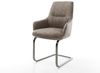 Freischwinger Zelia-Flex mit Armlehnen Mikrofaser Taupe Vintage Freischwinger flach Graphit Taschenfederkern Bild 3