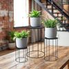 Spetebo Blumenhocker Metall 3er Set rund schwarz matt - 39 / 29 / 19 cm (Anzahl, 1 St, Stück), elegantes Industrial Design Bild 5
