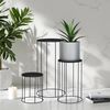 Spetebo Blumenhocker Metall 3er Set rund schwarz matt - 39 / 29 / 19 cm (Anzahl, 1 St, Stück), elegantes Industrial Design Bild 4
