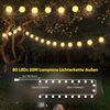 SALCAR 20m LED Laterne Außen, 80er Lampions Lichterkette, Gartenlaterne Deko für Draußen mit 8 Beleuchtungsmodi, 31V Sicherheitsnetzteil, Warmweiß Bild 5