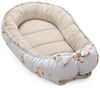 Pepi Babynest – Kuschelnest für Neugeborene – 100% Baumwolle & Velvet – OEKO-TEX Füllung – Handmade in Polen – Motiv: Grey Sleeping Teddy Bear Cappuccino Bild 2