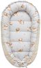 Pepi Babynest – Kuschelnest für Neugeborene – 100% Baumwolle & Velvet – OEKO-TEX Füllung – Handmade in Polen – Motiv: Grey Sleeping Teddy Bear Cappuccino Bild 3