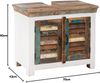 Waschbeckenunterschrank Perth weiß 70x60x43 cm massivum Badschrank Altholz recycelt Landhausstil Shabby Chic Badmöbel rustikal Bild 3