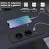 HOMCOM Couchtisch Beistelltisch mit Ladestation, Stahlrahmen, schlanker Wohnzimmertisch mit USB-C-Anschlüssen, 2 Stoffschubladen, Haken, Aufbewahrungstasche, Kaffeetisch für Wohnzimmer Schwarz Bild 5
