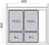 SO-TECH® Mülltrennsystem Ninka Abfalltrennsystem eins2vier 39 L KB 600 mm, alugrau, Höhe 275 mm Bild 3