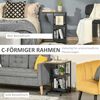 HOMCOM Beistelltisch Sofatisch mit Rollen, Ablage (Couchtisch, 1-St, Kaffeetisch), für Wohnzimmer, Schlafzimmer, Dunkelbraun, 51 x 33 x 66 cm Bild 4