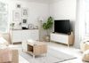 Dmora - Concord-Sideboard, Wohnzimmer-Buffet, TV-Schrank, Wohnzimmer-Kleiderschrank, modernes Sideboard mit 2 Türen und 3 Schubladen, 154 x 41 x 74 cm, Eiche und Weiß Bild 4