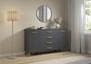rauch Aditio Box, Kommode, 2-türig, 4 Schubladen, Massivholz-Fuß, mit Softclose-Funktion, Farbe Grau metallic, BxHxT 160x92x44cm Bild 2