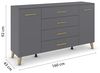 rauch Aditio Box, Kommode, 2-türig, 4 Schubladen, Massivholz-Fuß, mit Softclose-Funktion, Farbe Grau metallic, BxHxT 160x92x44cm Bild 3