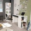 Dmora - Boise Schreibtisch, Wende-Multifunktionsschreibtisch mit Schublade, Arbeits- oder Bürotisch für PC, 101 x 50 x 73 cm, Weiß und Anthrazit Bild 4