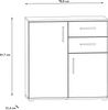 Forte IKOLI Kommode 80, Moderne Kommode, 2-türig, 2 Schubladen, Wohn-/Schlafzimmer, Flur, Holzwerkstoff, Weiß mit Sonoma Eiche Holzdekor, 79,9 cm breit x 81,7 cm hoch x 31,4 cm tief Bild 2