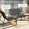 Home Collective Gartenlounge-Set Lounge Möbel Outdoor Gartenlounge Gartenmöbel 4-teilig in schwarz, wetterfest & pflegeleicht, ideal für Terrasse Balkon oder Garten Bild 5
