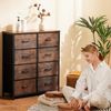 Sweetcrispy Kommode für Schlafzimmer, breite Schublade Kommode, 8 Stoffschubladen mit Griffen, Schubladen aus Stoff, Schrank, TV Stand für Schlafzimmer, Schrank, Wohnzimmer, Kinderzimmer Bild 2