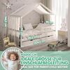 CADANI Kinderbett Hausbett Davi (Rausfallschutz abnehmbar), Bodenbett Hausbett mit Roll-Lattenrost Bild 2