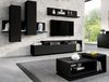 Wohnwand Set ""Bota"" 4-teilig Anbauwand schwarz matt Bild 2