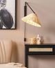 Wandlampe PALENA verstellbar Rattan Natürlich Bild 2