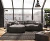 Ecksofa Sirpio 230x155 cm Mikrofaser Khakibraun Recamiere variabel mit Hocker Bild 4