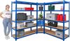 PROREGAL Mega Deal Eckregal Ragnar 1x: 180 x 90 x 60 cm | Taurus 2X: 180 x 120 x 60 cm Blau Fachlast 175kg, Kellerregal, Steckregal, Garagenregal, Lagerregal Bild 3