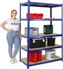 PROREGAL Mega Deal Eckregal Ragnar 1x: 180 x 90 x 60 cm | Taurus 2X: 180 x 120 x 60 cm Blau Fachlast 175kg, Kellerregal, Steckregal, Garagenregal, Lagerregal Bild 5