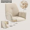 MEUBLE COSY Esszimmerstühle Drehbar 2er Set Küchenstuhl Polsterstuhl Drehstuhl mit Armlehne Sessel aus Samt Metallbeine, Sitzbreite 49 cm, für Esszimmer Wohnzimmer, Arbeitszimmer, Beige, 60 x 62 x 87. 5cm Bild 4