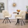 MEUBLE COSY Esszimmerstühle Drehbar 2er Set Küchenstuhl Polsterstuhl Drehstuhl mit Armlehne Sessel aus Samt Metallbeine, Sitzbreite 49 cm, für Esszimmer Wohnzimmer, Arbeitszimmer, Beige, 60 x 62 x 87. 5cm Bild 2