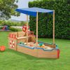 Juskys 'Käpt’n Pit Piratenschiff' Sandkasten mit Dach & Sitzbank, Holz natur, 70 x 160 x 120 cm Bild 2