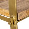 DRW Bodenregal aus Metall mit Holzböden in Gold und Natur, 94 x 32 x 184 cm Bild 3