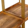 DRW Bodenregal aus Metall mit Holzböden in Gold und Natur, 94 x 32 x 184 cm Bild 5