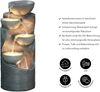 Dehner Gartenbrunnen Salo mit LED, 81 x 34 x 33 cm, Polyresin, grau, 34 cm Breite, Kaskaden-Wasserspiel aus Kunststein inkl. Pumpe / LED-Beleuchtung Bild 3