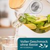 Cosumy Teekanne Teekanne Glas 1,5 Liter mit Deckel aus Bambus - Filter im Auslauf, 1500 l, (Packung, Teekanne mit Deckel), Getränke Bild 4