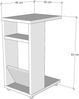 Hanah Home Elegant Marble-Style Side Table, Travertine Color, 30 x 63 x 40 cm | 100% Melamine Coated Particle Board, 18 mm Thick, Wheeled Legs for Easy Mobility Bild 2