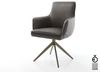 Drehstuhl Heira-Flex mit Armlehnen Mikrofaser Anthrazit Vintage Kreuzgestell breit Effektfinish Titan 360° drehbar Wippfunktion Taschenfederkern Bild 2