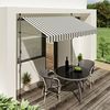 Songmics Klemmmarkise, 300 cm, Balkonmarkise, Sonnenschutz, Markise mit Gestell, Verstellbare Höhe 2-3 m, Grau-Weiß gestreift GSA313GW Bild 4