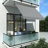 Songmics Klemmmarkise, 300 cm, Balkonmarkise, Sonnenschutz, Markise mit Gestell, Verstellbare Höhe 2-3 m, Grau-Weiß gestreift GSA313GW Bild 3