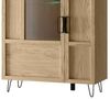 Highboard Glasvitrine Limbo 95x40x196cm Eiche Artisan teilmassiv 2-türig Bild 5