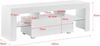 [en. casa] TV Lowboard mit Schublade, Glasablage, LED-Fernsehtisch Weiß, 130 x 35 x 45 cm Bild 3