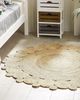 Teppich Jute beige ⌀ 120 cm Kurzflor zweiseitig GOLGEN Bild 2