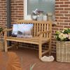 Spetebo Gartenbank 2-Sitzer Teak Gartenbank mit Armlehnen - 120 cm (Stück, 1-St, Holzbank), Holz Sitzbank für 2 Personen Bild 5