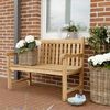 Spetebo Gartenbank 2-Sitzer Teak Gartenbank mit Armlehnen - 120 cm (Stück, 1-St, Holzbank), Holz Sitzbank für 2 Personen Bild 4