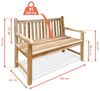Spetebo Gartenbank 2-Sitzer Teak Gartenbank mit Armlehnen - 120 cm (Stück, 1-St, Holzbank), Holz Sitzbank für 2 Personen Bild 3