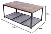 BAKAJI Couchtisch für das Wohnzimmer, rechteckig, modernes Industriedesign, Metallgestell mit unterem Ablagefach aus Holz Bild 3