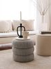 Stylish Grey Pouffe, 40 x 40 x 40 cm | 100% Wooden Frame, Soft Teddy Fabric | Perfect for Modern Living Rooms & Cozy Spaces, Versatile & Chic Design Bild 3