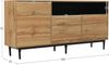FurnitureR Moderner Sideboard aus Holz mit DREI Türen und Regalen, 160 x 35 x 76 cm, Einfache Montage, platzsparendes Design, robust und zuverlässig Bild 2